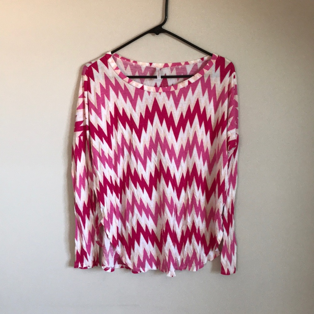 Pink blush chevron top